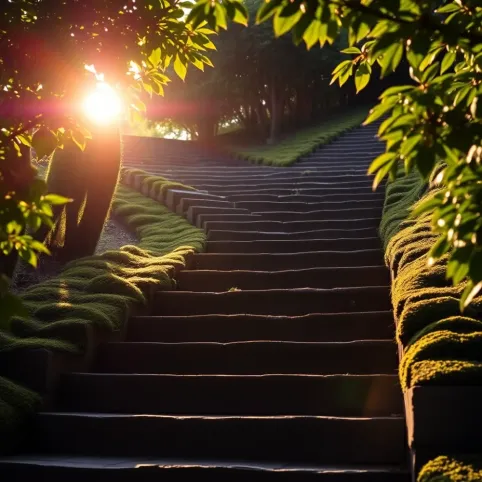 Schody w ogrodzie z kamienia