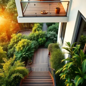 Schody z balkonu do ogrodu