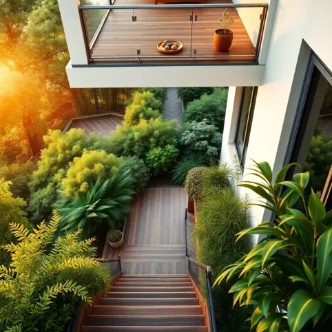 Schody z balkonu do ogrodu