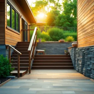 Schody z domu na taras