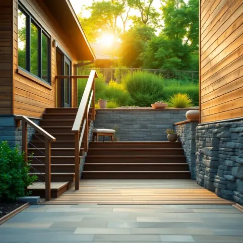 Schody z domu na taras