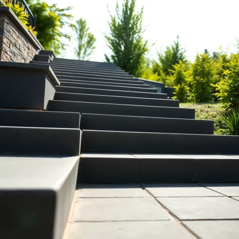 Schody z obrzeży i kostki