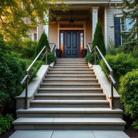 Schody zewnętrzne do domu jednorodzinnego