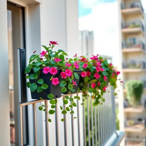 Skrzynki balkonowe na balustradę z uchwytami