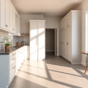 Szara podłoga w kuchni  jakie meble
