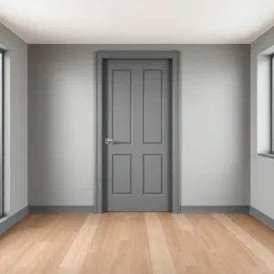 Szare drzwi  jaka podłoga