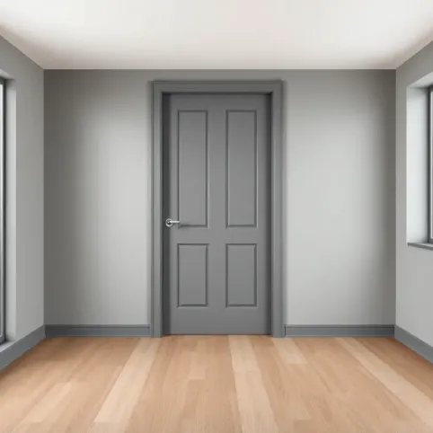 Szare drzwi  jaka podłoga