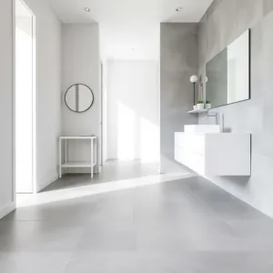 Takie same płytki w przedpokoju i łazience