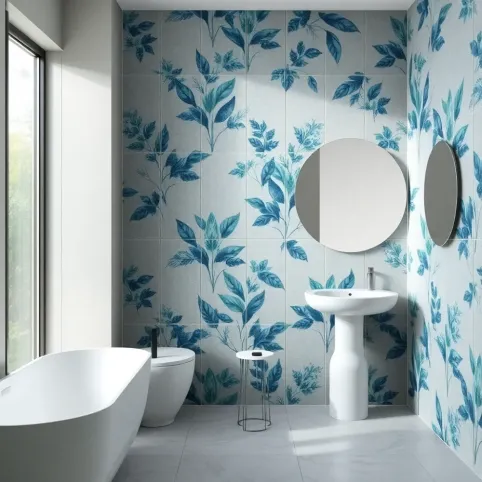 Tapeta do łazienki na płytki