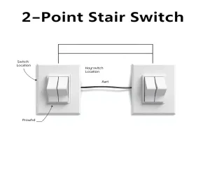 Wyłącznik Schodowy  Schemat 2 Punkty