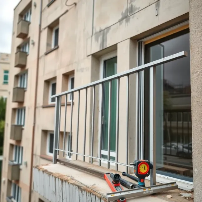 Wymiana balustrady balkonowej w bloku