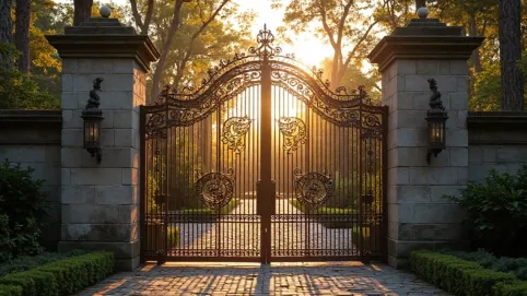 wzory bram wjazdowych dwuskrzydłowych