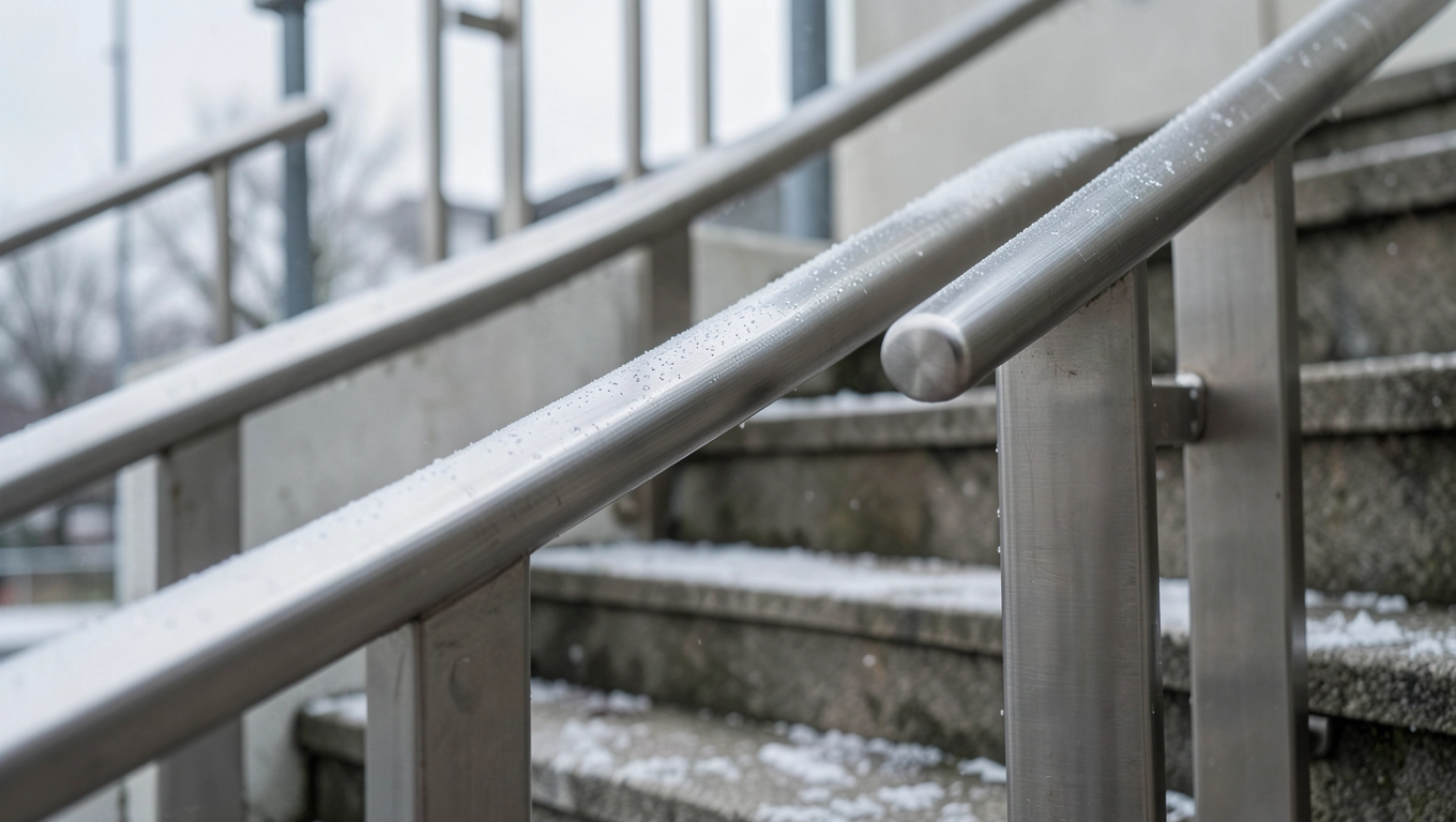 Stal nierdzewna AISI 304/316 w poręczach zewnętrznych