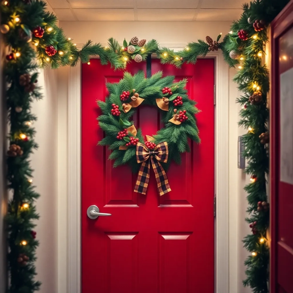 Swiateczne drzwi w szkole