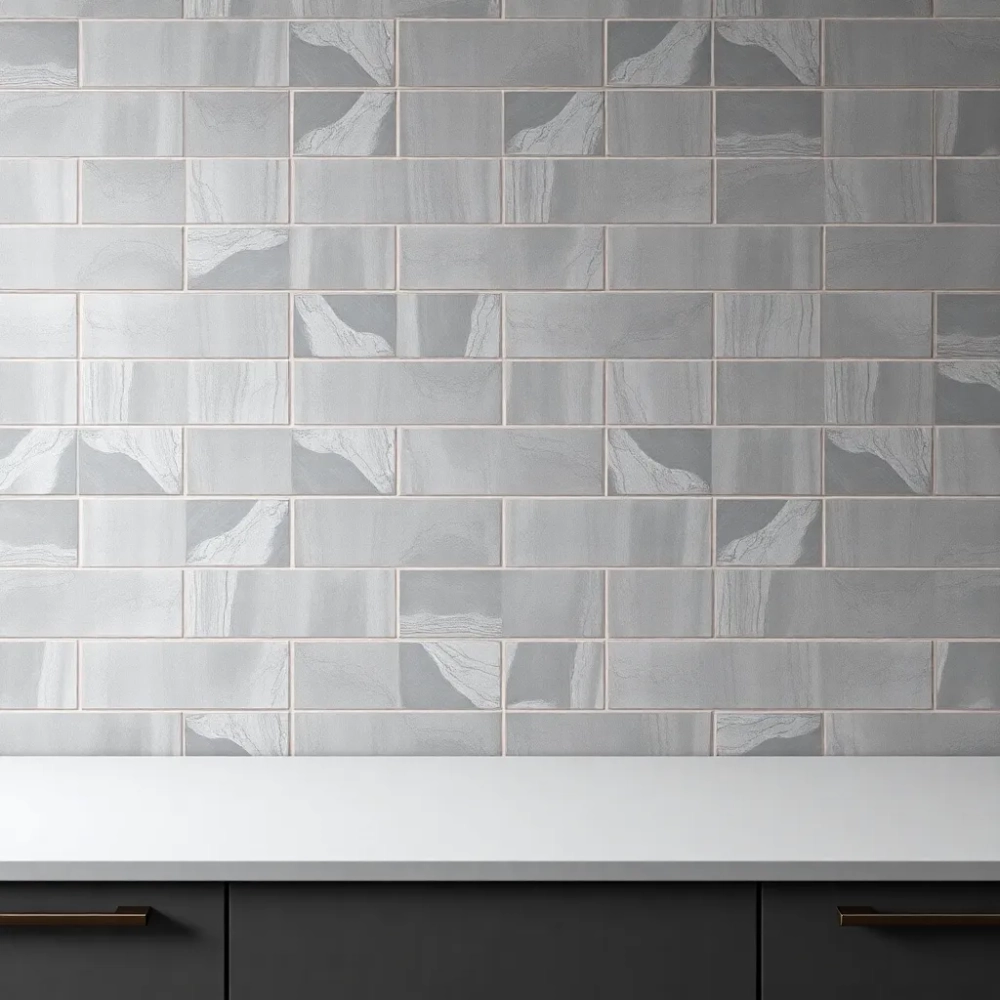 Szare płytki do kuchni na ścianę