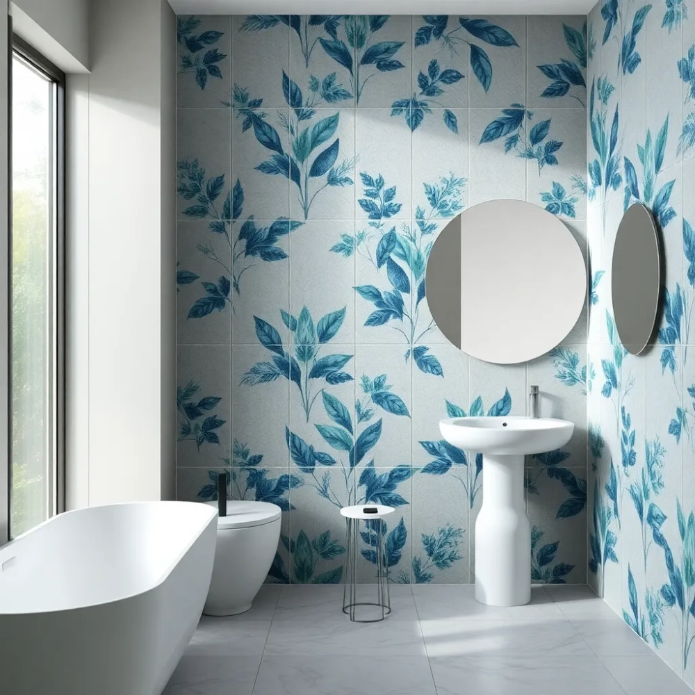 Tapeta do łazienki na płytki