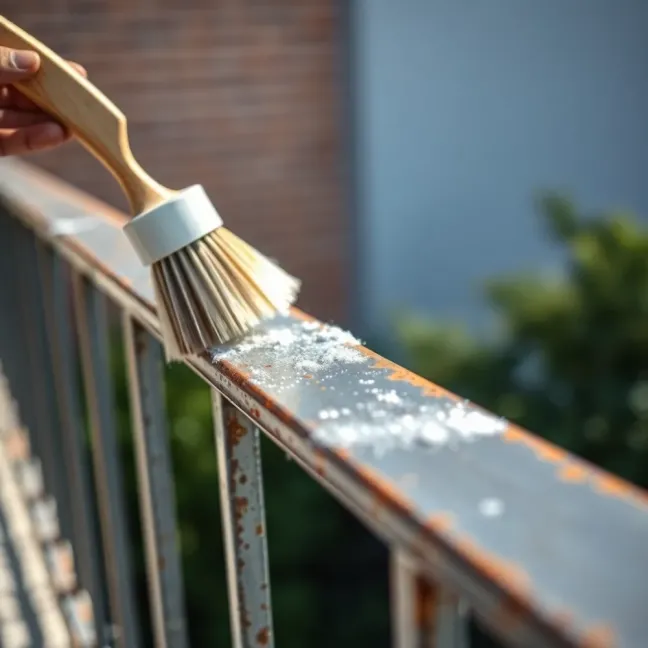 Czyszczenie balustrady metalowej