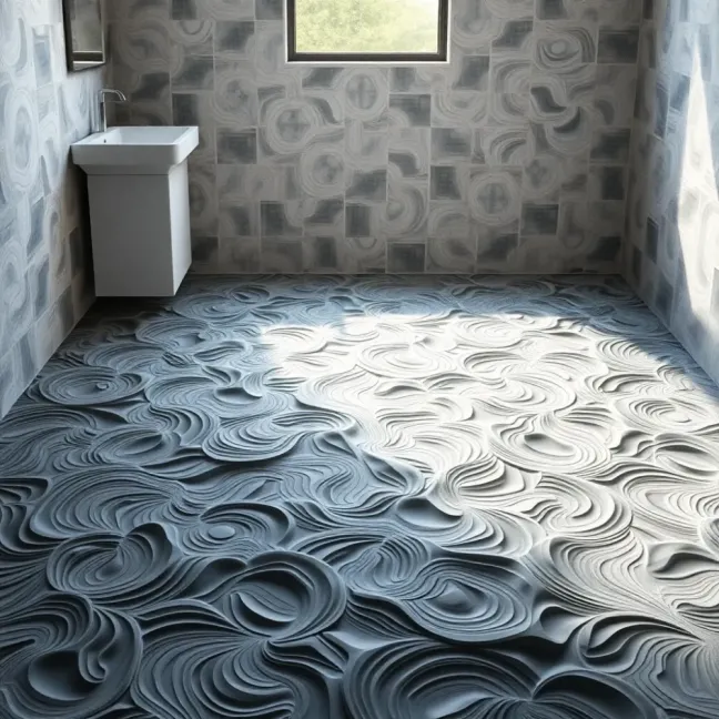 płytki 3d do łazienki na podłogę