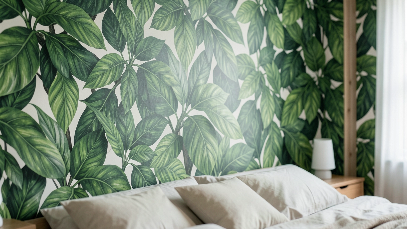 Zalety zielonych liści na ścianach sypialni