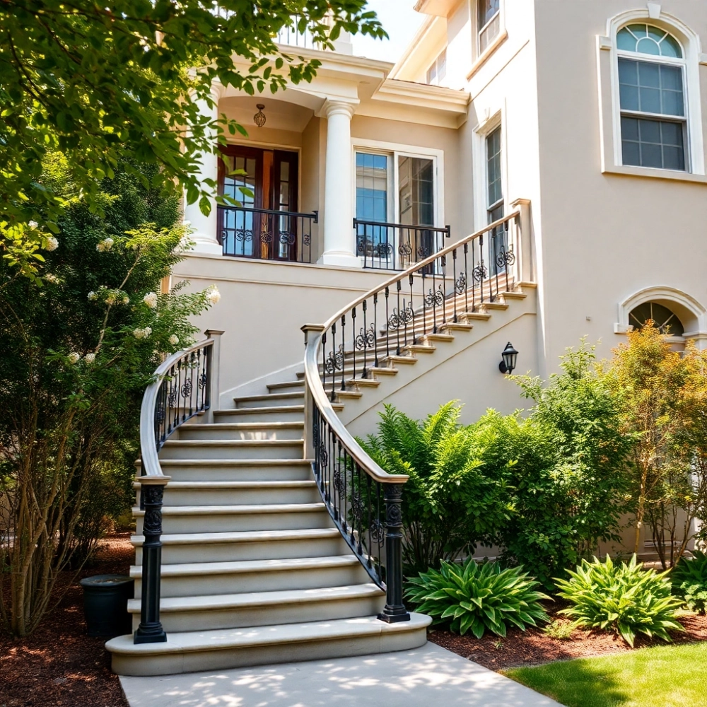 Zewnętrzna Klatka Schodowa W Domu Jednorodzinnym