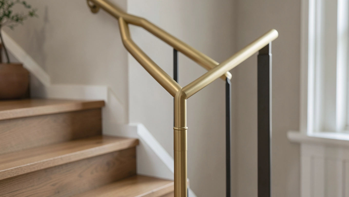 Złoty matowy uchwyty poręczowe