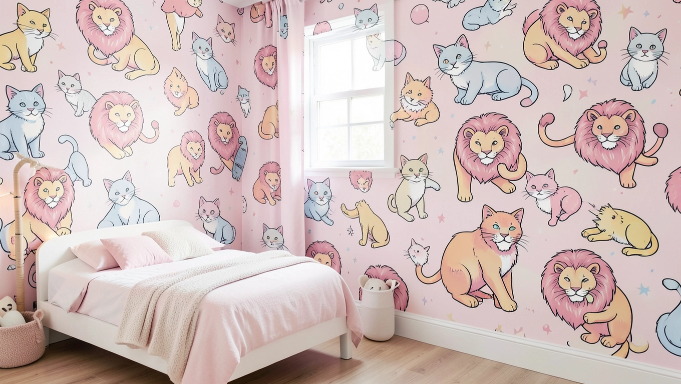 Zwierzęta na kolorowych fototapetach dla dziewczyn